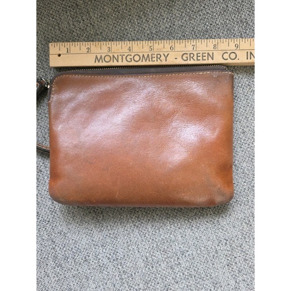 Patricia Nash‎ Cassini Wristlet Brown Leather 8x6 Vtg